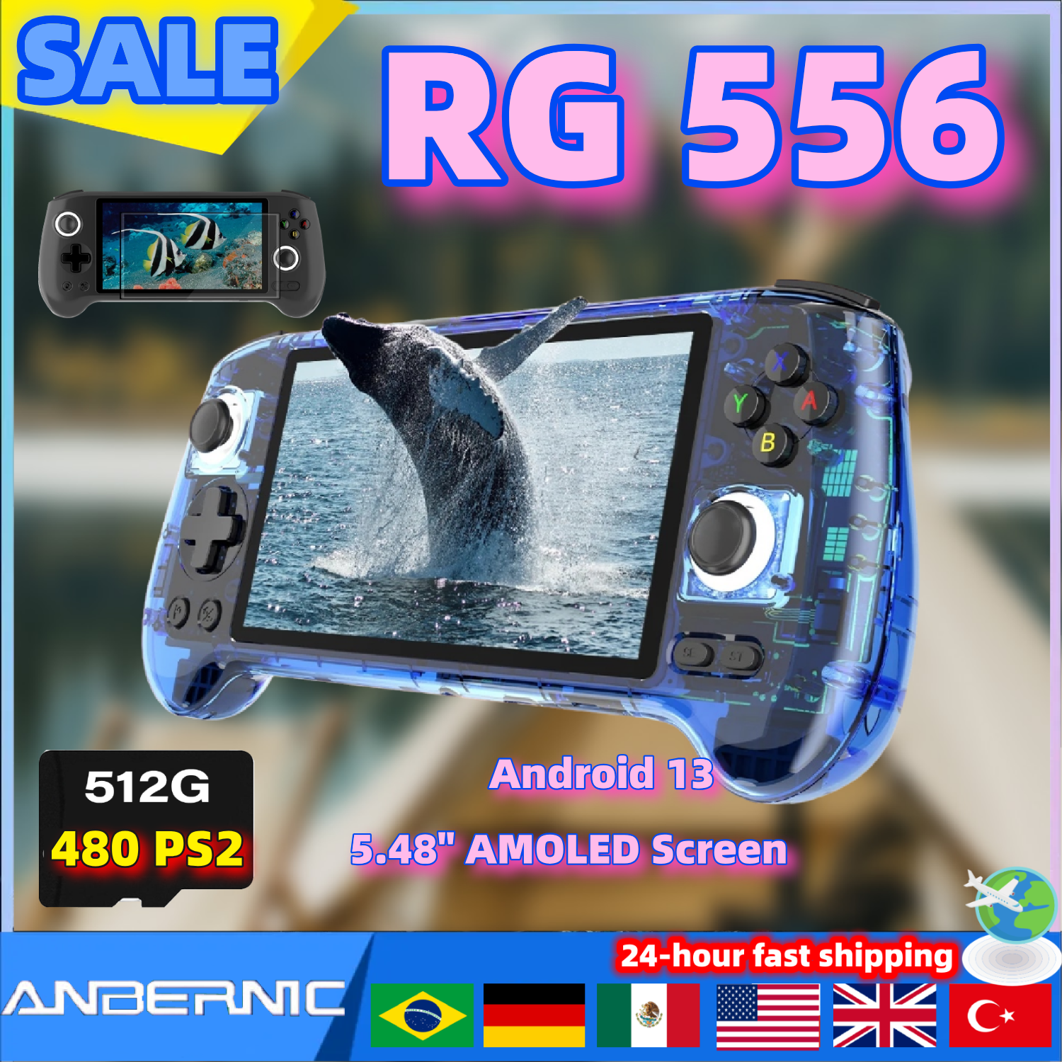 ANBERNIC RG556 Retro Video Gam - Android Tablet Gaming Accessories avaliação e preço