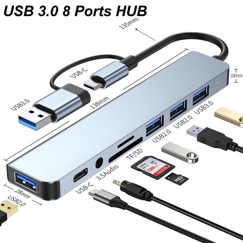 8-IN-1 USB TYPE-C 3.0 HUB 3.5M - Usb Hub Type C avaliação e preço