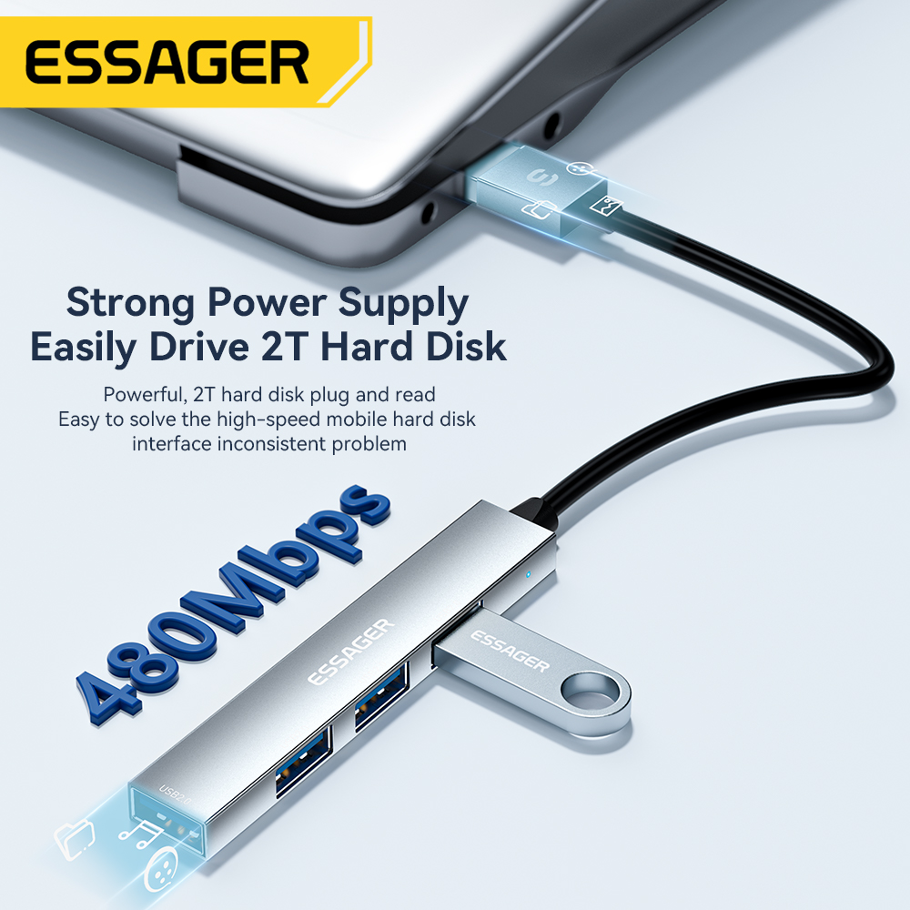 Essager 4 in 1 USB C Cable Hub - Usb Hub Type C avaliação e preço