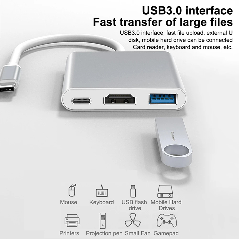 3 in 1 USB Type C Hub to 4K HD - Tablet Accessories Samsung avaliação e preço