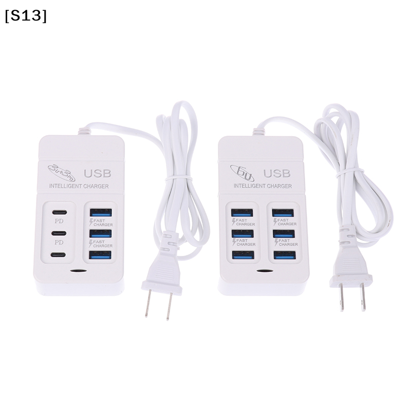 1PC US Plug 6Ports Multiport U - Usb Hub Type C avaliação e preço