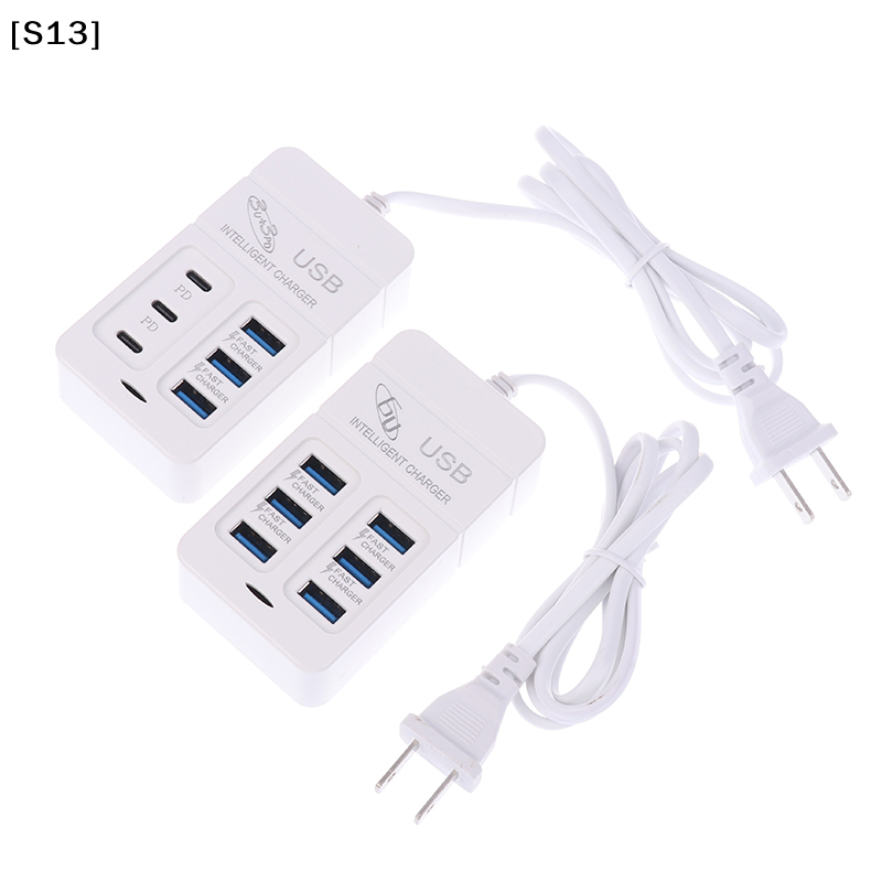 1PC US Plug 6Ports Multiport U - Usb Hub Type C avaliação e preço