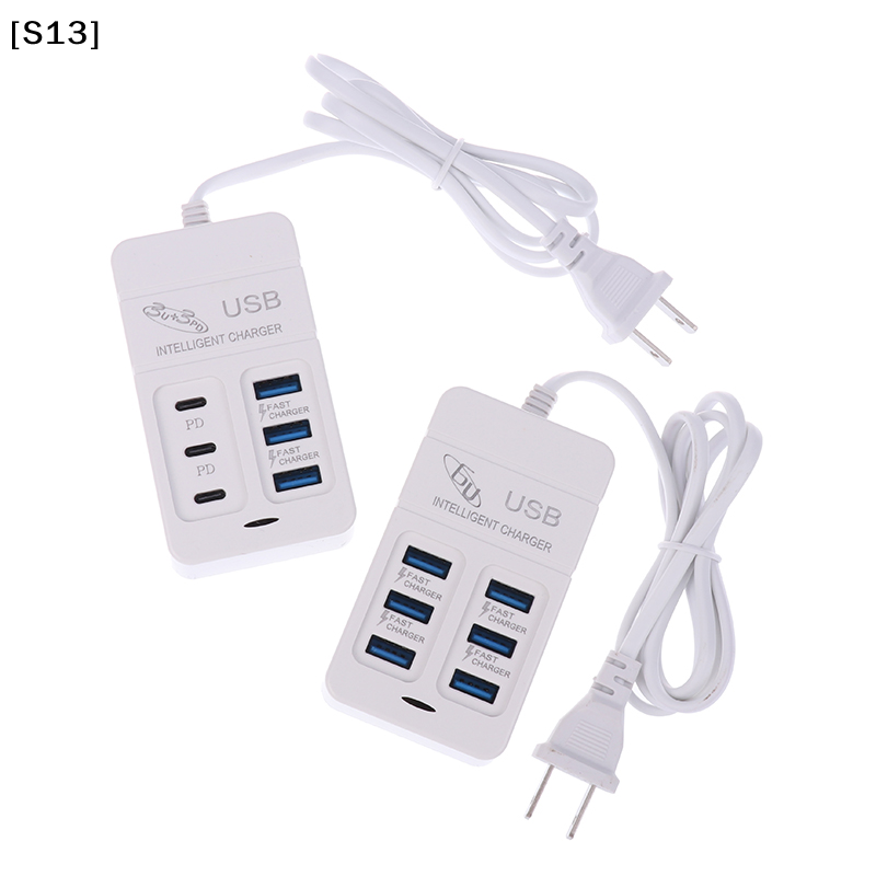 1PC US Plug 6Ports Multiport U - Usb Hub Type C avaliação e preço