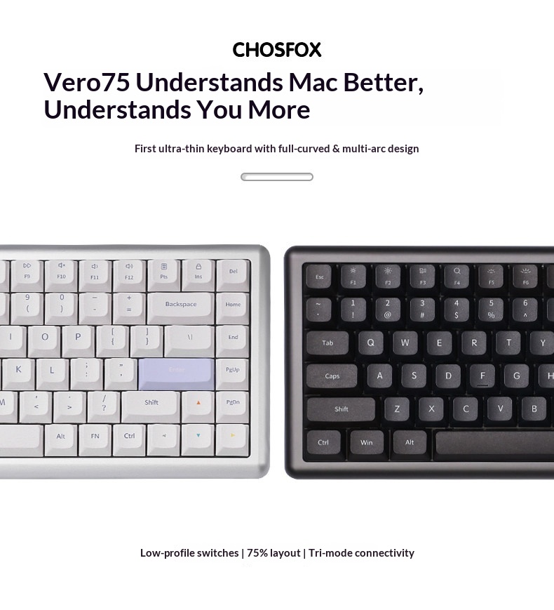 Vero75 Low Profile Mechanical  - Android Tablet Gaming Accessories avaliação e preço