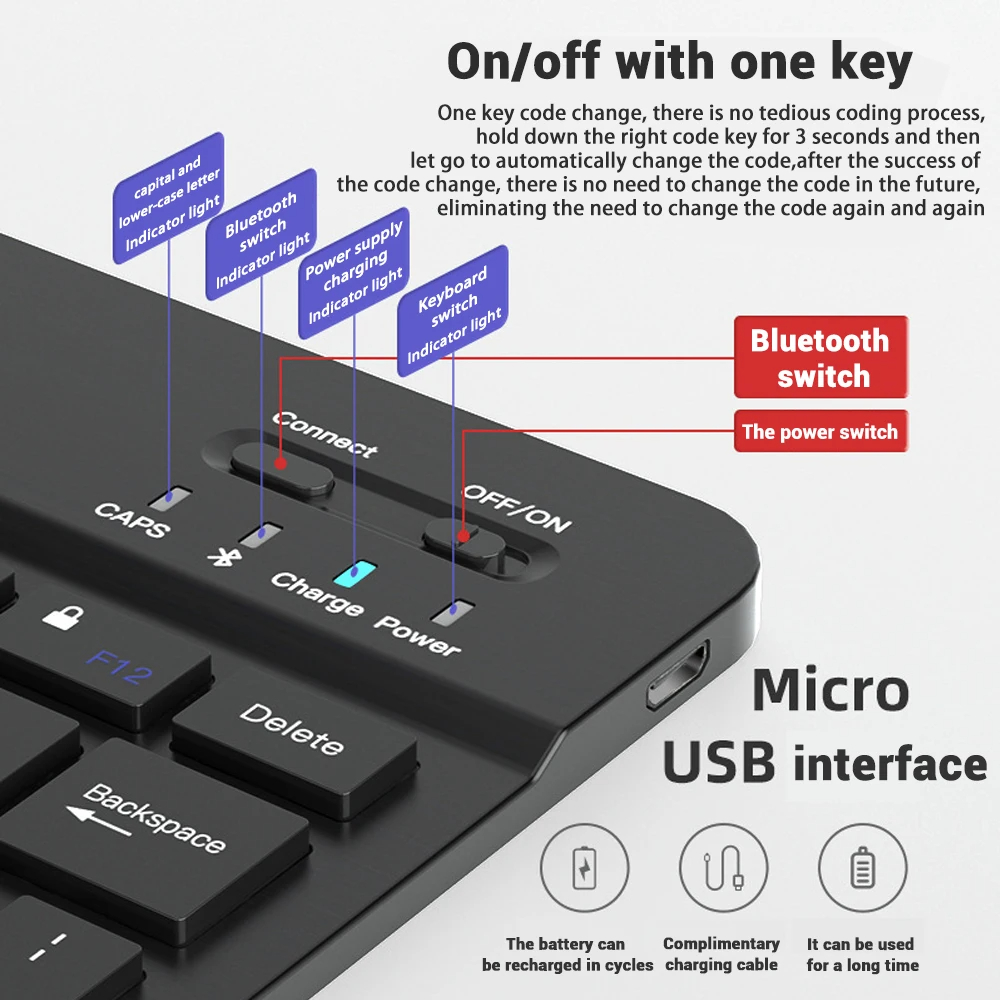 Mini Keyboard Wireless Bluetoo - Android Tablet Gaming Accessories avaliação e preço