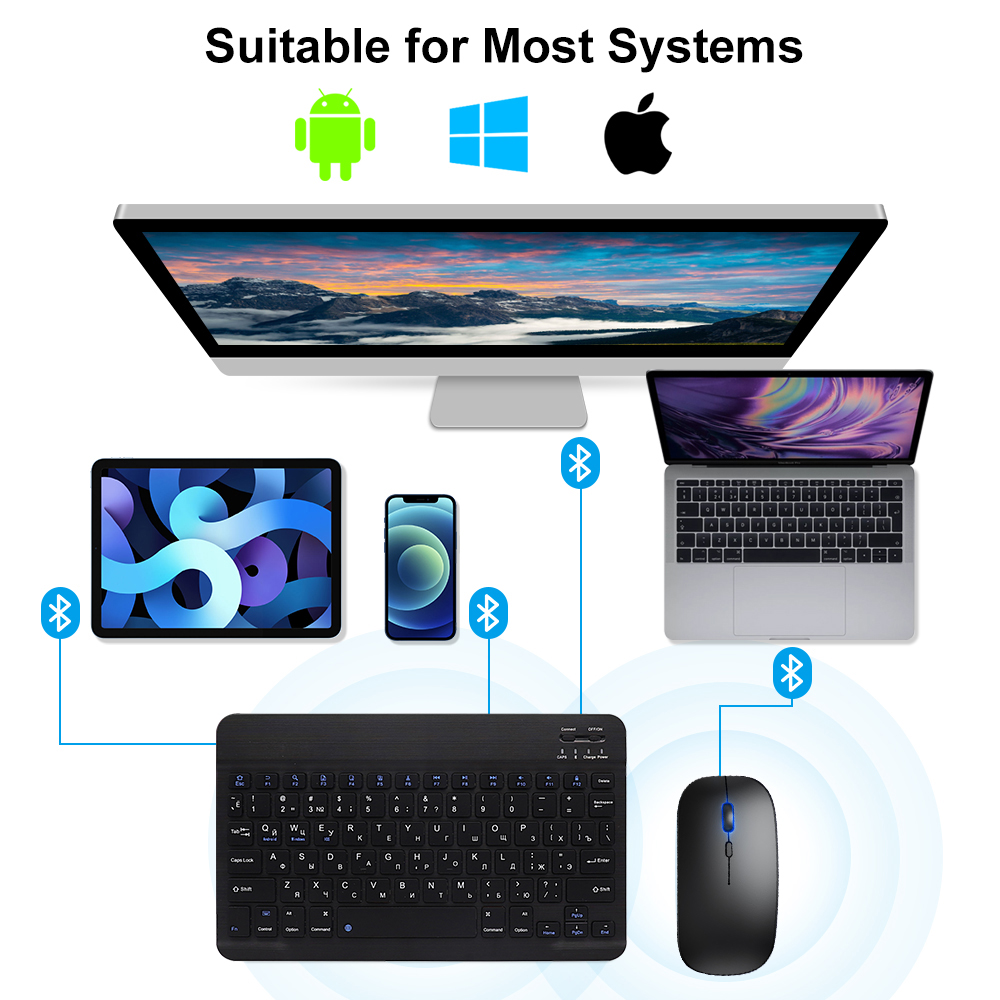 Bluetooth Keyboard and Mouse F - Android Tablet Gaming Accessories avaliação e preço