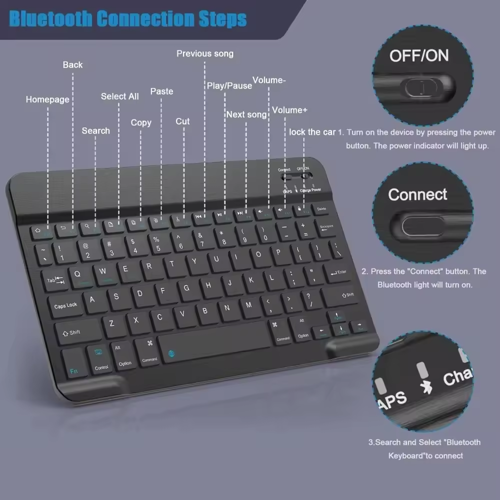Bluetooth Wireless Keyboard Mo - Tablet Accessories Keyboard avaliação e preço