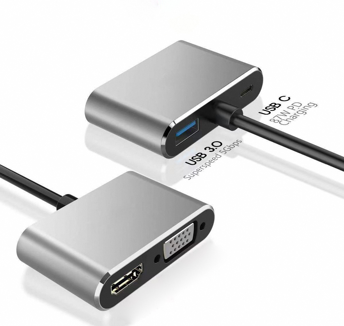 4K USB Type C to VGA 1080P USB - Usb Hub Type C avaliação e preço