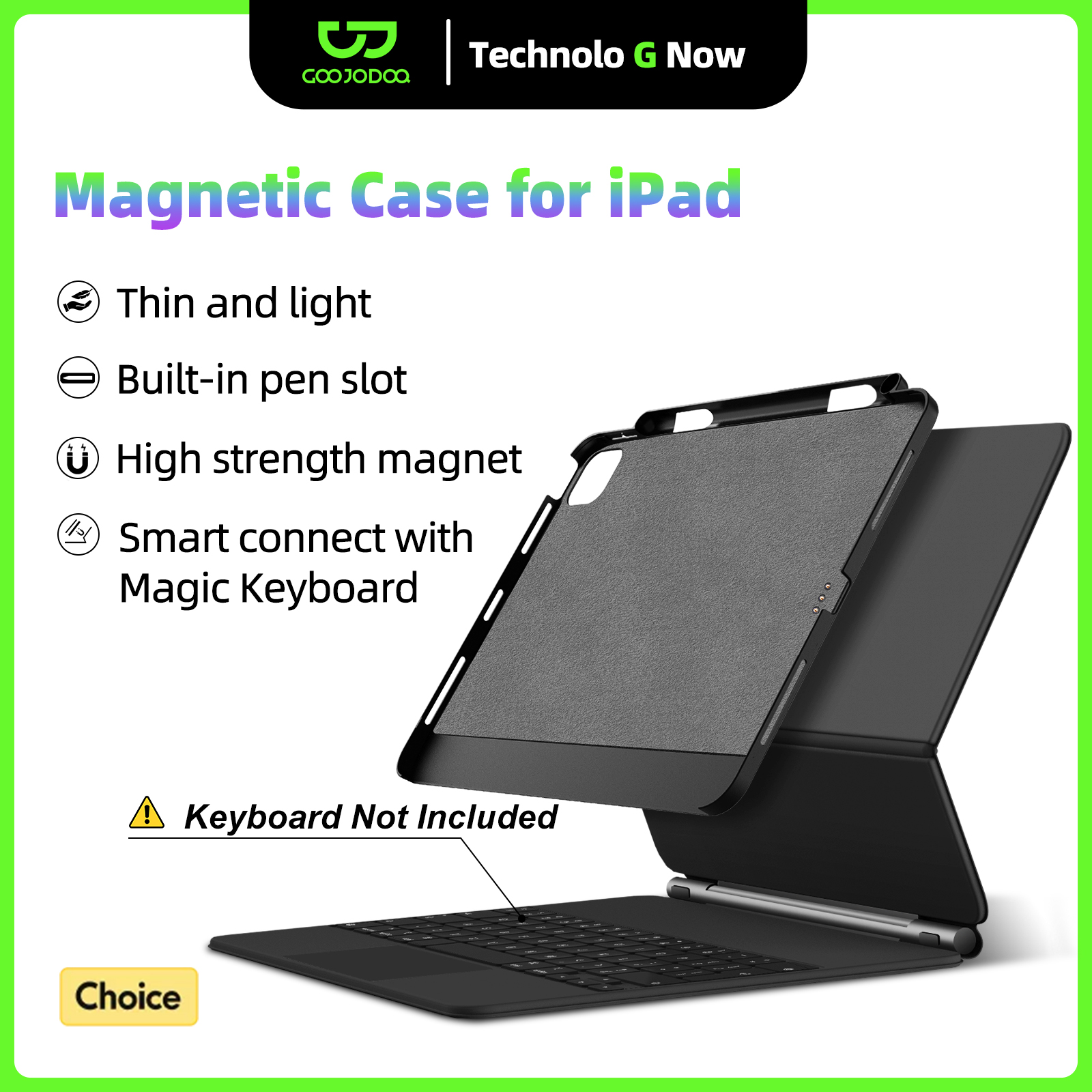 GOOJODOQ Magnetic Case for iPa - Tablet Accessories Keyboard avaliação e preço