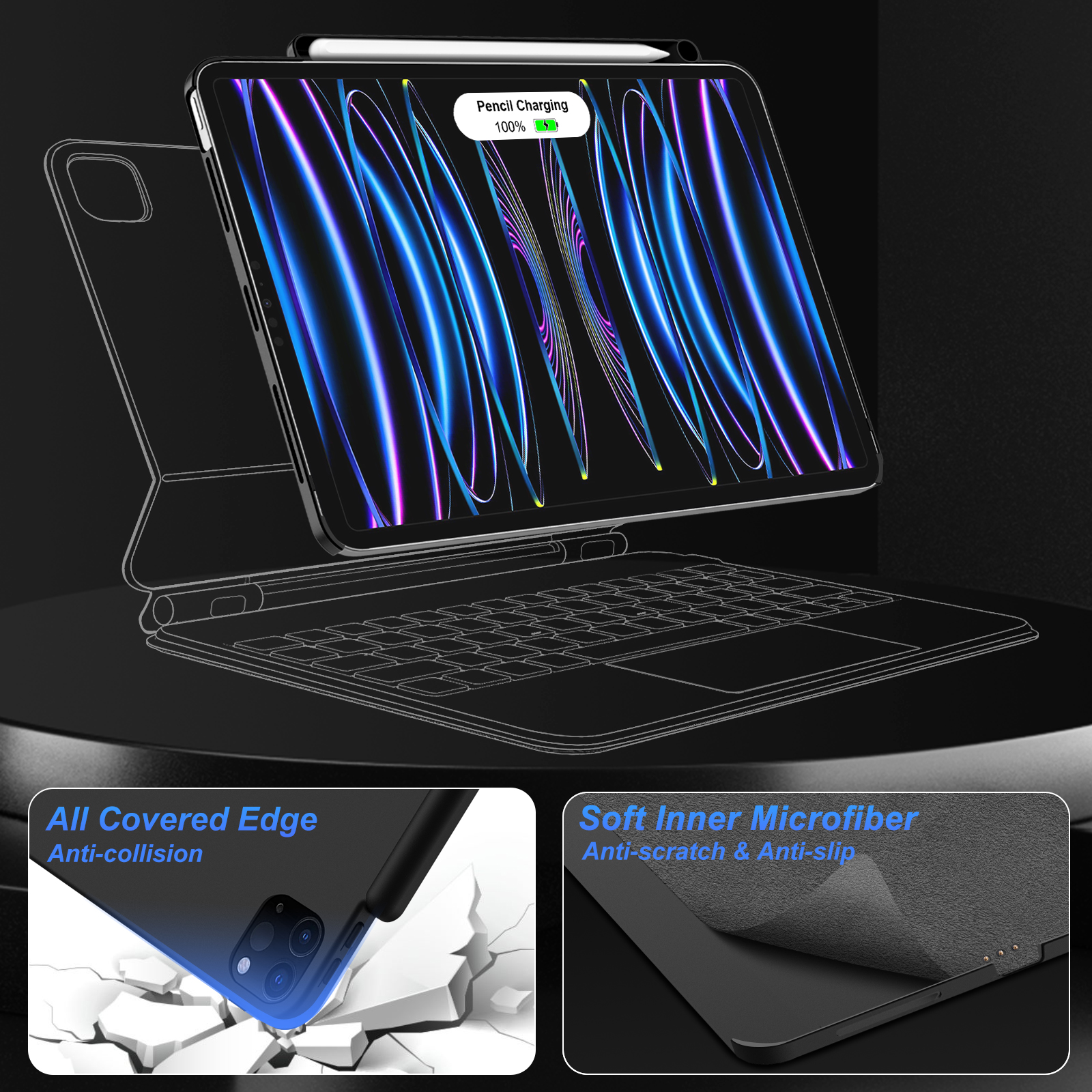 GOOJODOQ Magnetic Case for iPa - Tablet Accessories Keyboard avaliação e preço